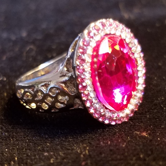 4.85ct lab ruby in silver. Sz. 7, 8 - Picture 8 of 8